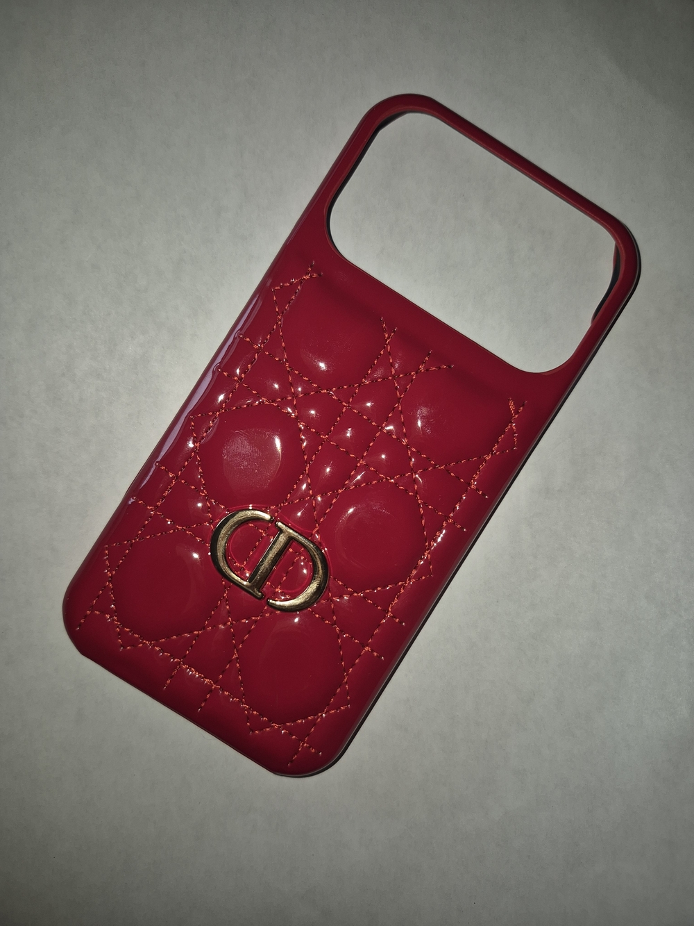 Quilted Phone Case with Gold Logo